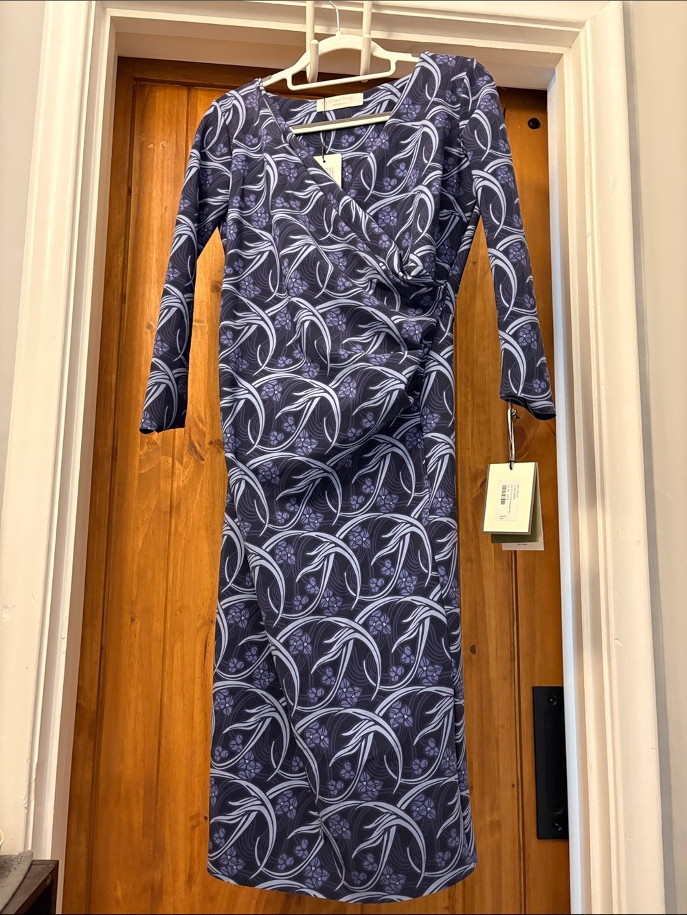 CHIARA Boni LaPetite Robe Luisa Print Dress Kelmscott Blue Size 8 (44) NWT